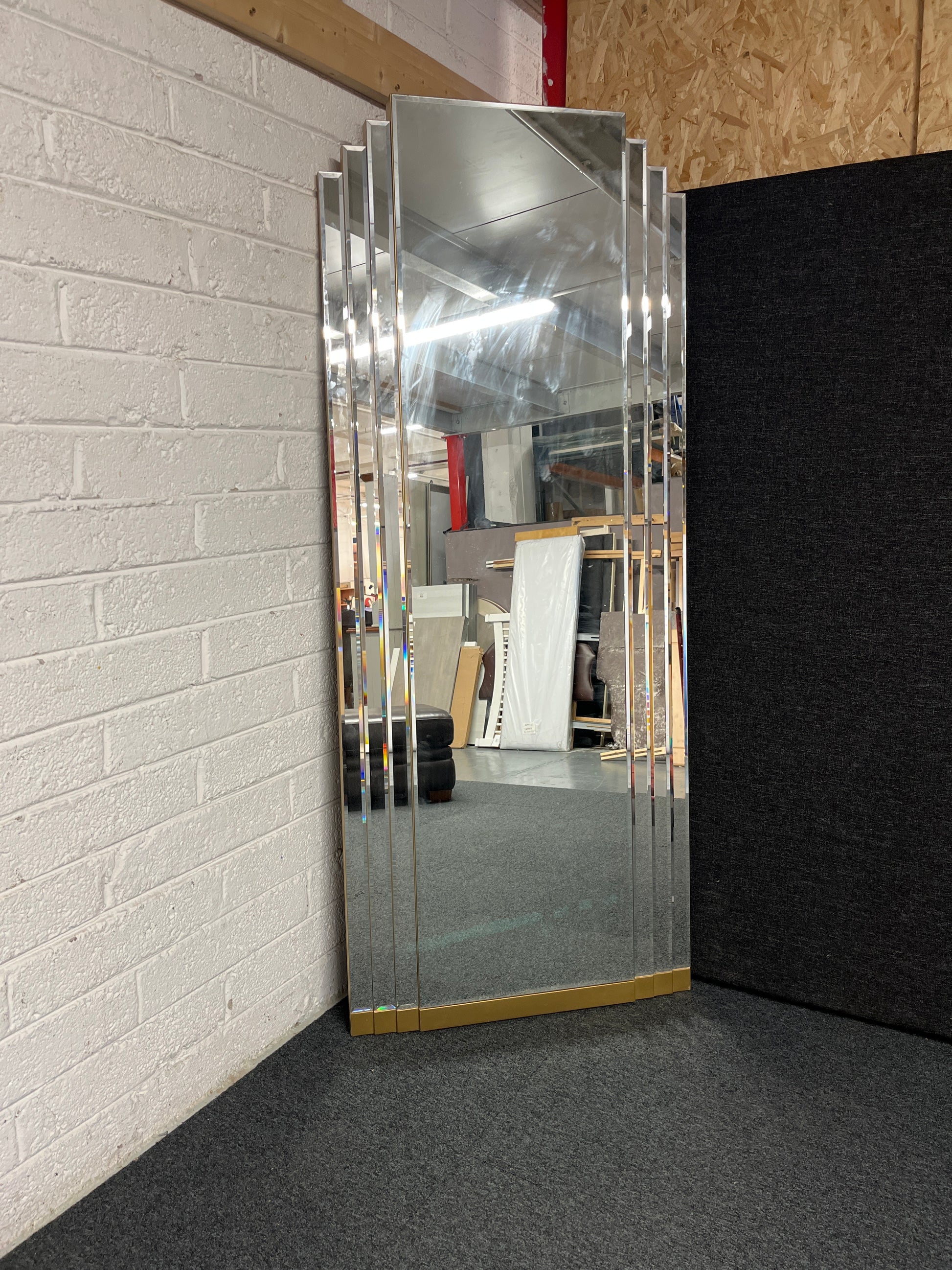 Art deco style tall portrait mirror (H  1950  x W 800 mm) 1225