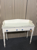 Switch Solid wood white painted 2 drawer bedroom dressing table with glass top (H 95 x W 108 x D 50 cm)  44294 2 image