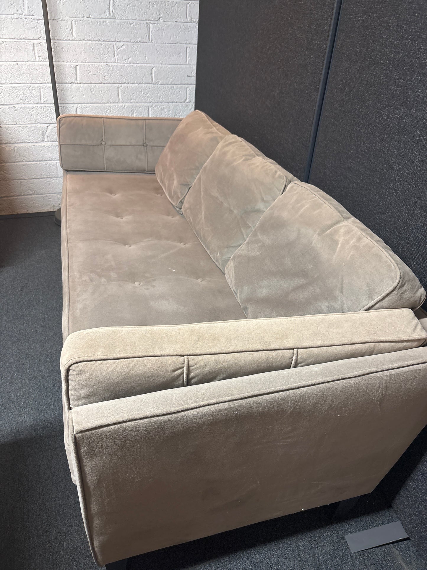 Large 3+1+1 light brown suede fabric sofa suite  1225