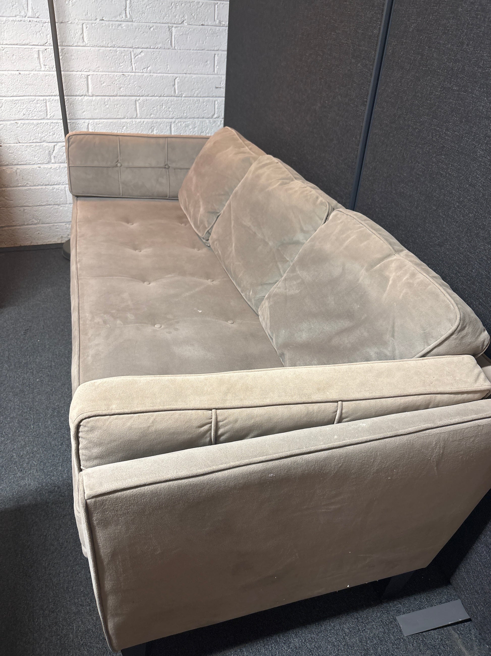 Large 3+1+1 light brown suede fabric sofa suite  1225