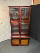 Switch Tall rosewood stained 2 glass door display unit (H 170 x W 83 x D 29 cm) 2225 2 image