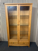 Switch Solid oak display cabinet with glass doors,base drawer and internal lighting (h 183 x w 100 x d 40 cm)  44286 2 image