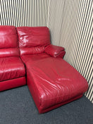 Switch Large sectional real red leather corner recliner sofa set (W 3 x D 2.7 meters) 3 image