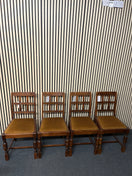 Switch Stained Oak framed dining chair with yellow felt fabric seat (SET OF 4) 2325 2 image