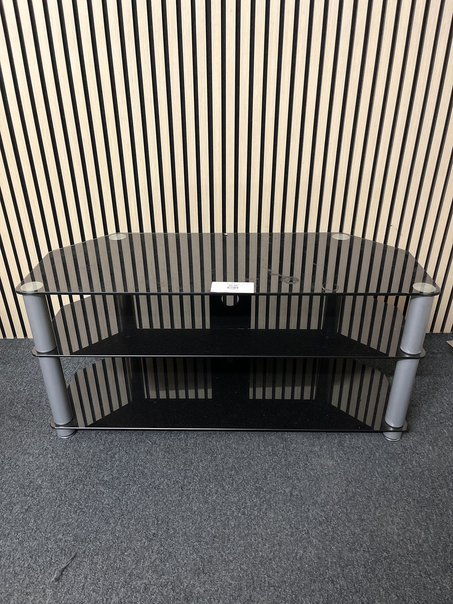 Black glass tv unit 1325