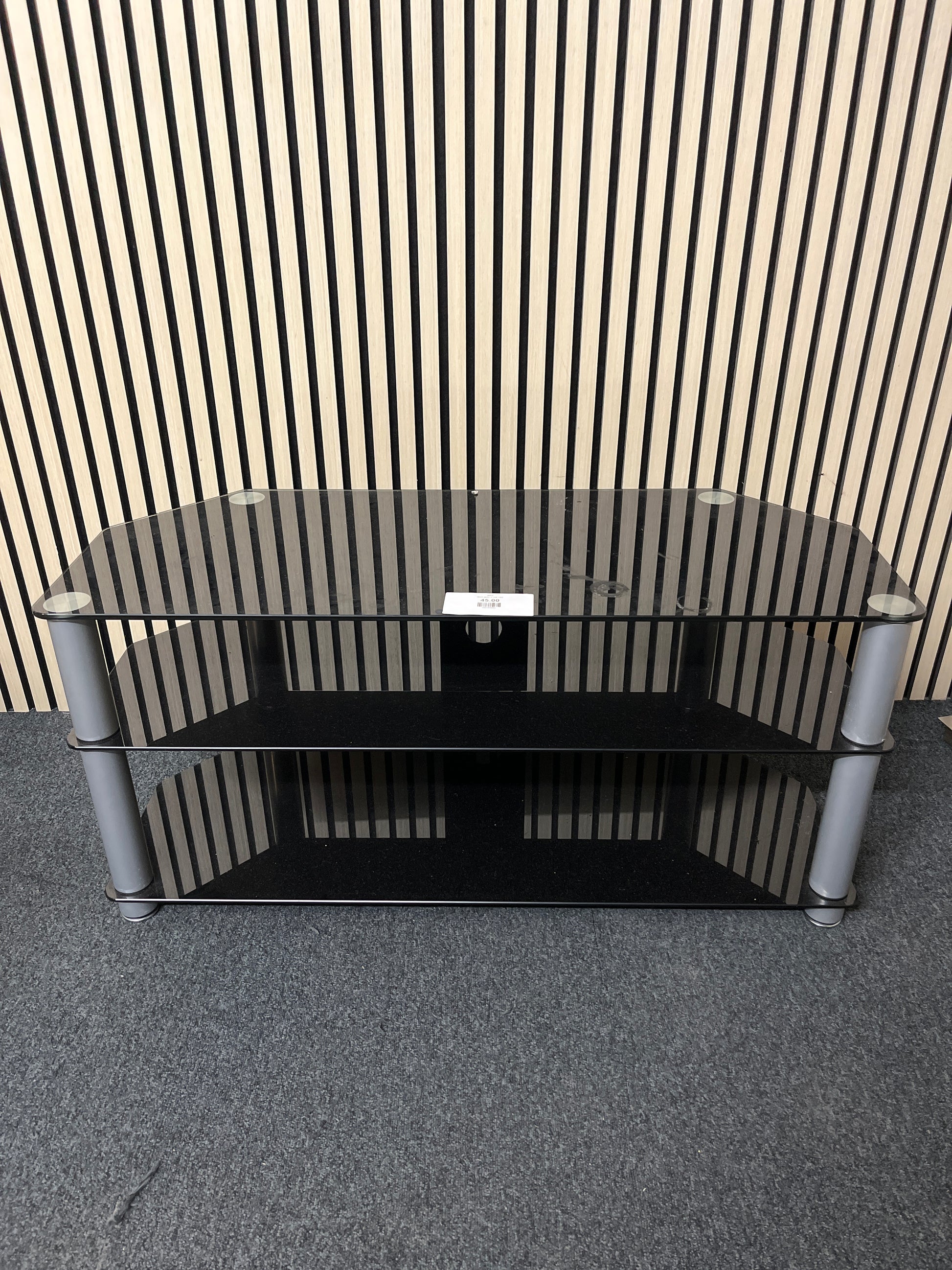Black glass tv unit 1325