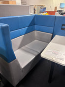 4 Seater Blue & Grey Leatherette Ziggy Meeting Booth