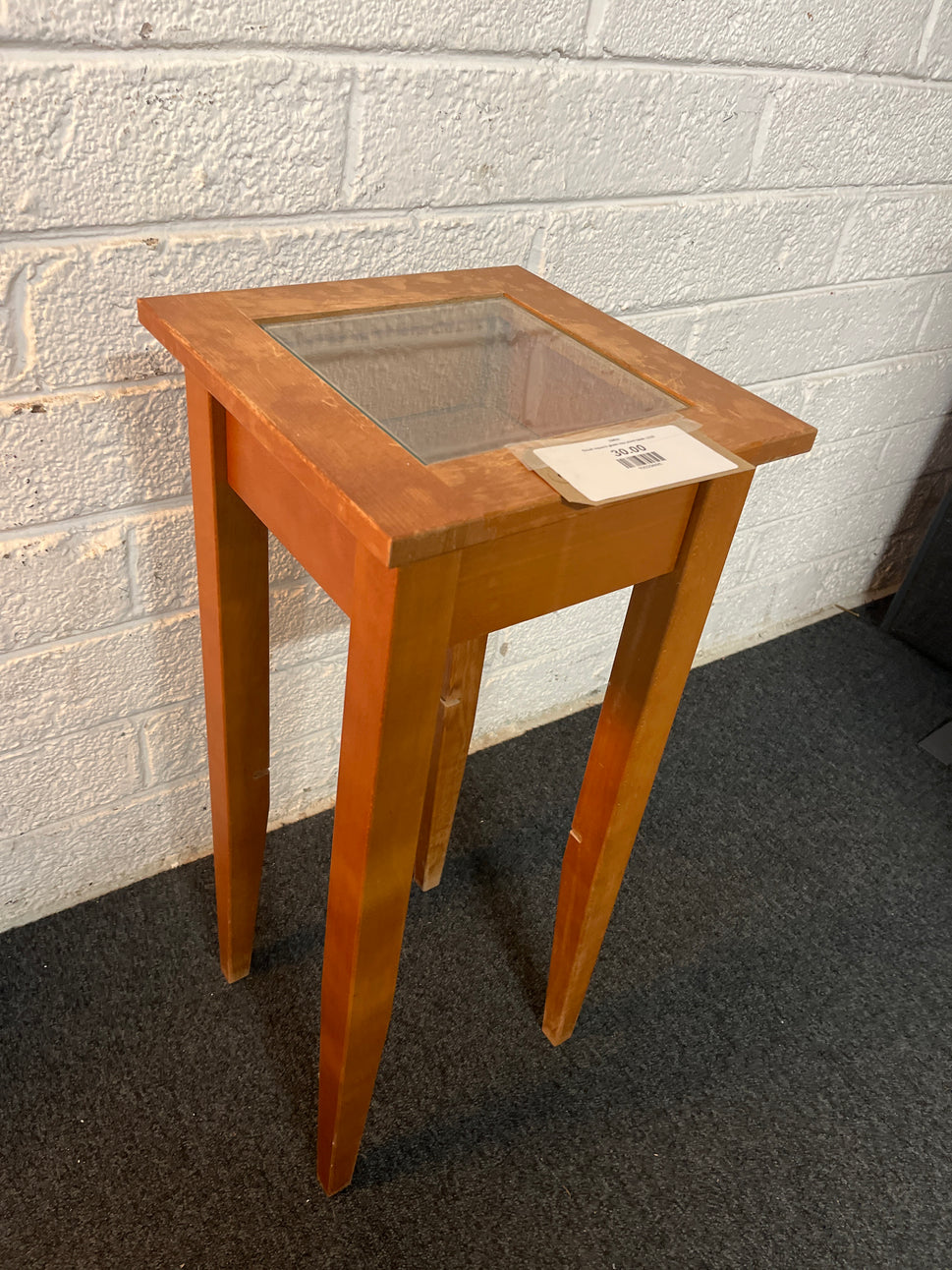 Small square glass top plant table 2225
