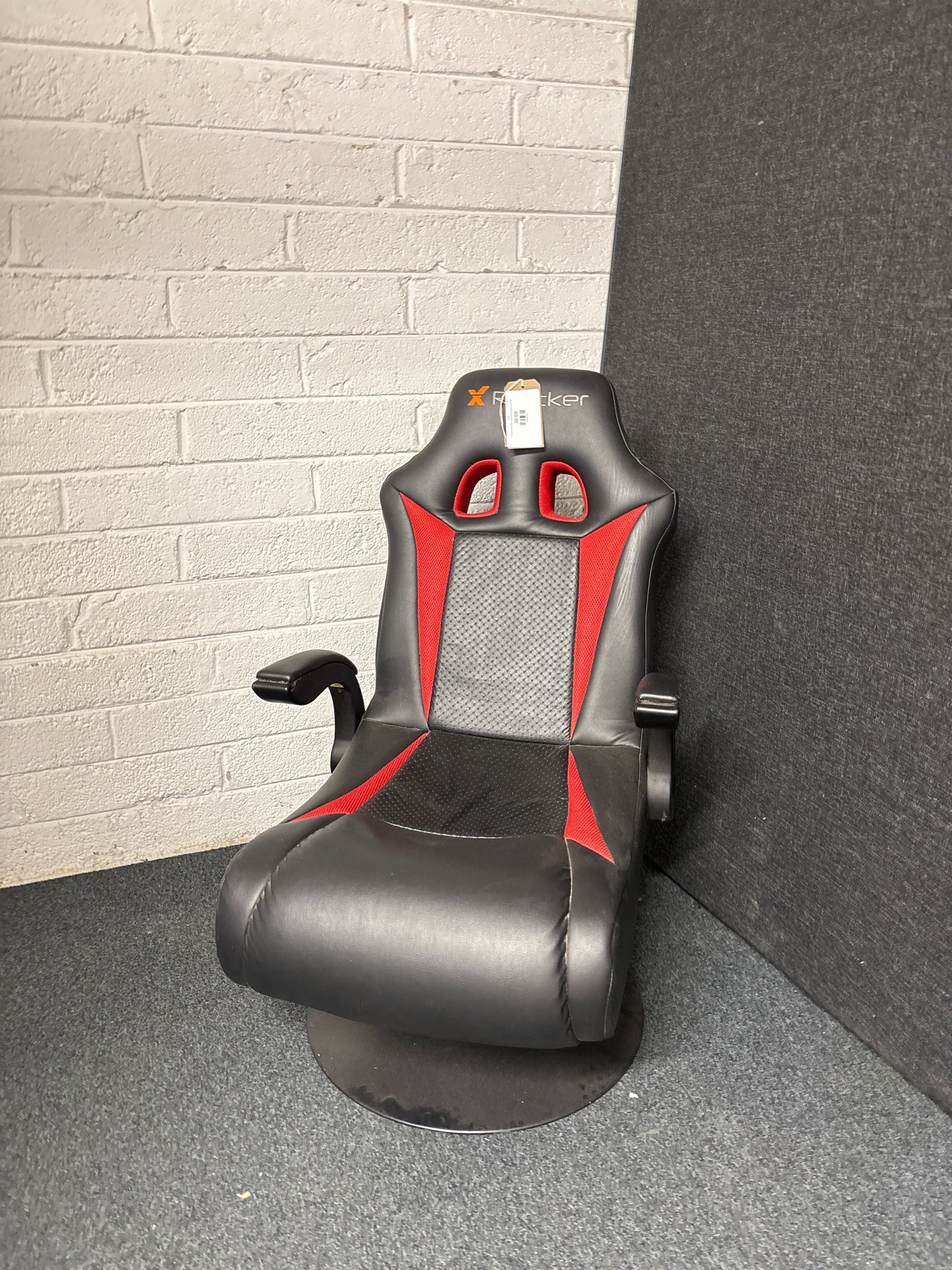 Xrocker black fabric gaming chair swivel base 2225