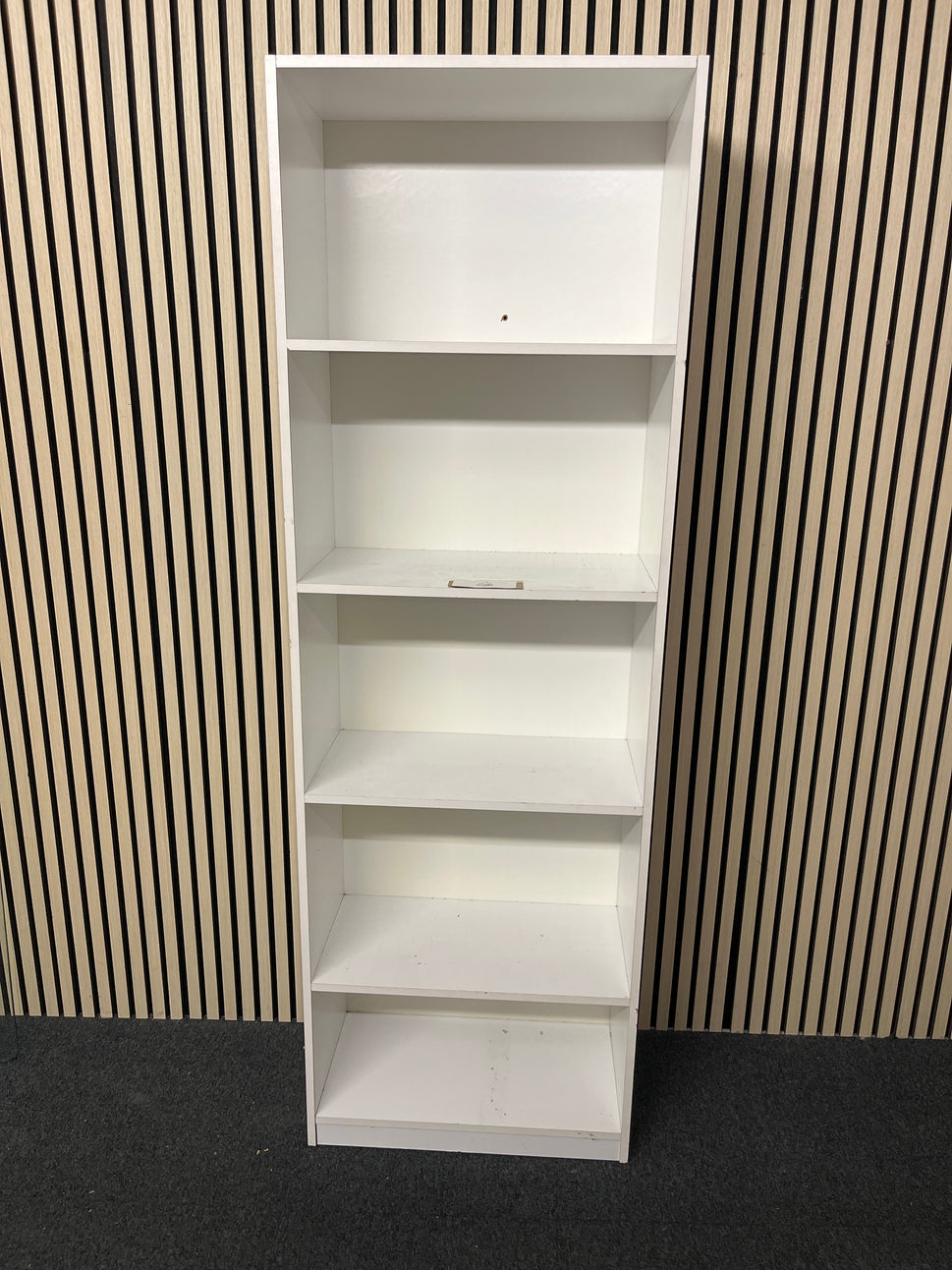 Tall white laminate open bookcase (H 183 x W 60 x D 30 cm) 3325