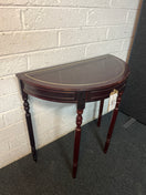 Switch Mahogany brass inlaid half moon ornate hall table with drawer 750Wx380D 2225 2 image