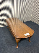 Switch Solid oval low dark wood stained ornate coffee table (H 45 x W 135 x D 96 cm) 2425 3 image