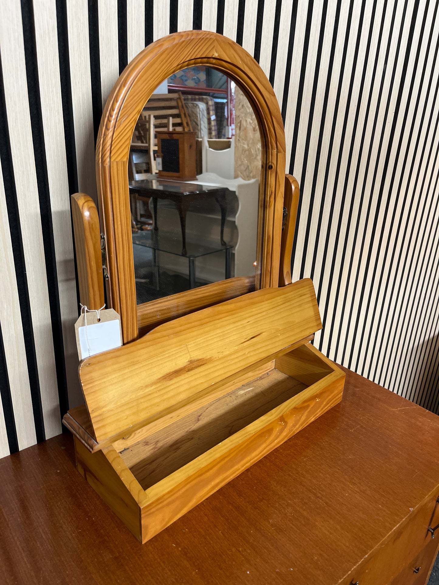 Pine small flip dresser mirror 2325