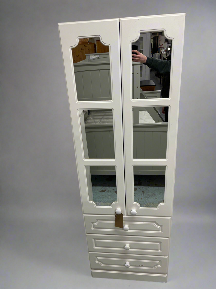 Tall 2 door mirrored 3 drawer wardrobe combo chest  2125