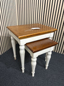 Switch Dark wood stained and cream nest of 2 tables 3325 2 image