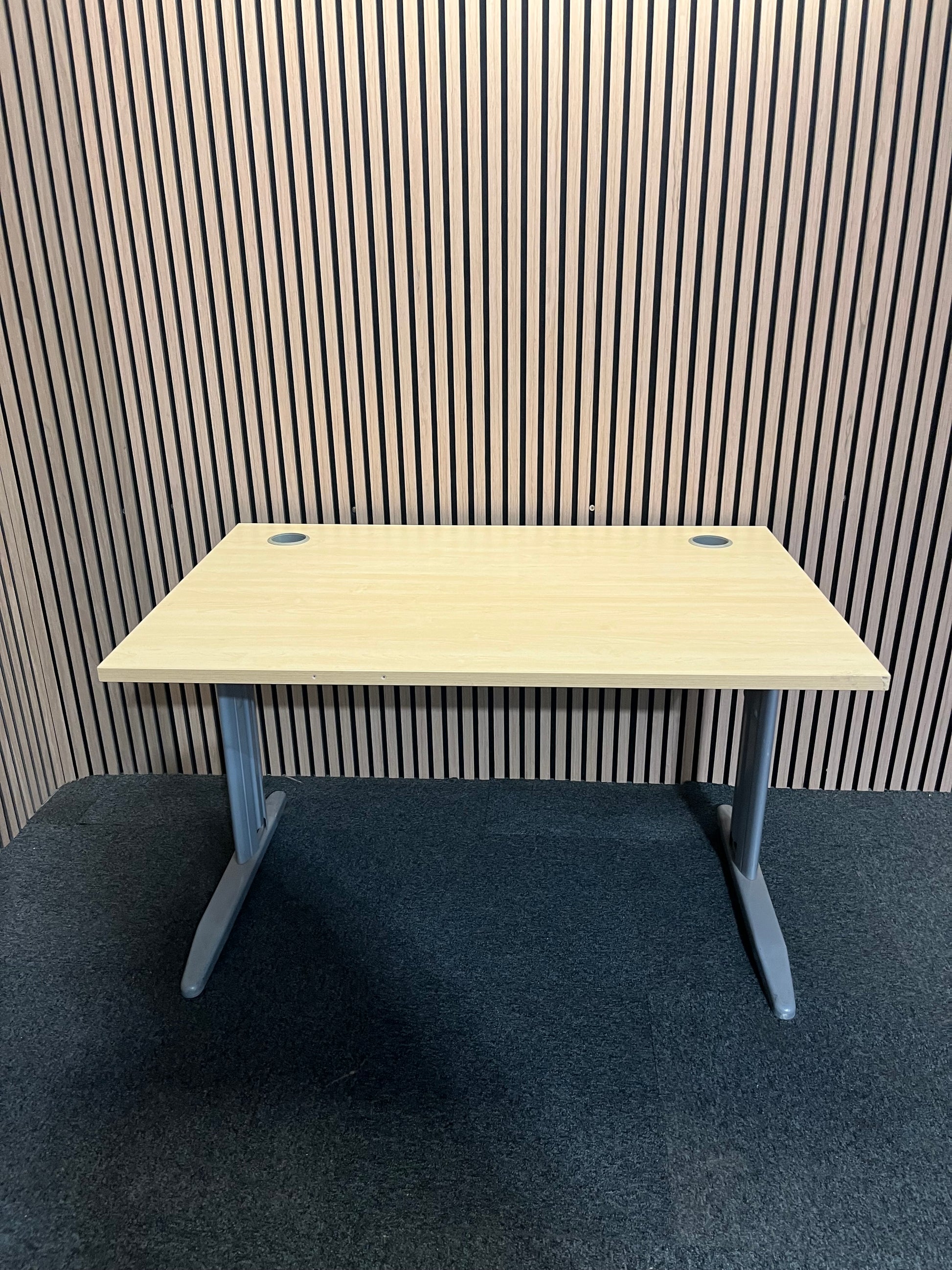 Beech 12x8 straight desk with cantilever legs