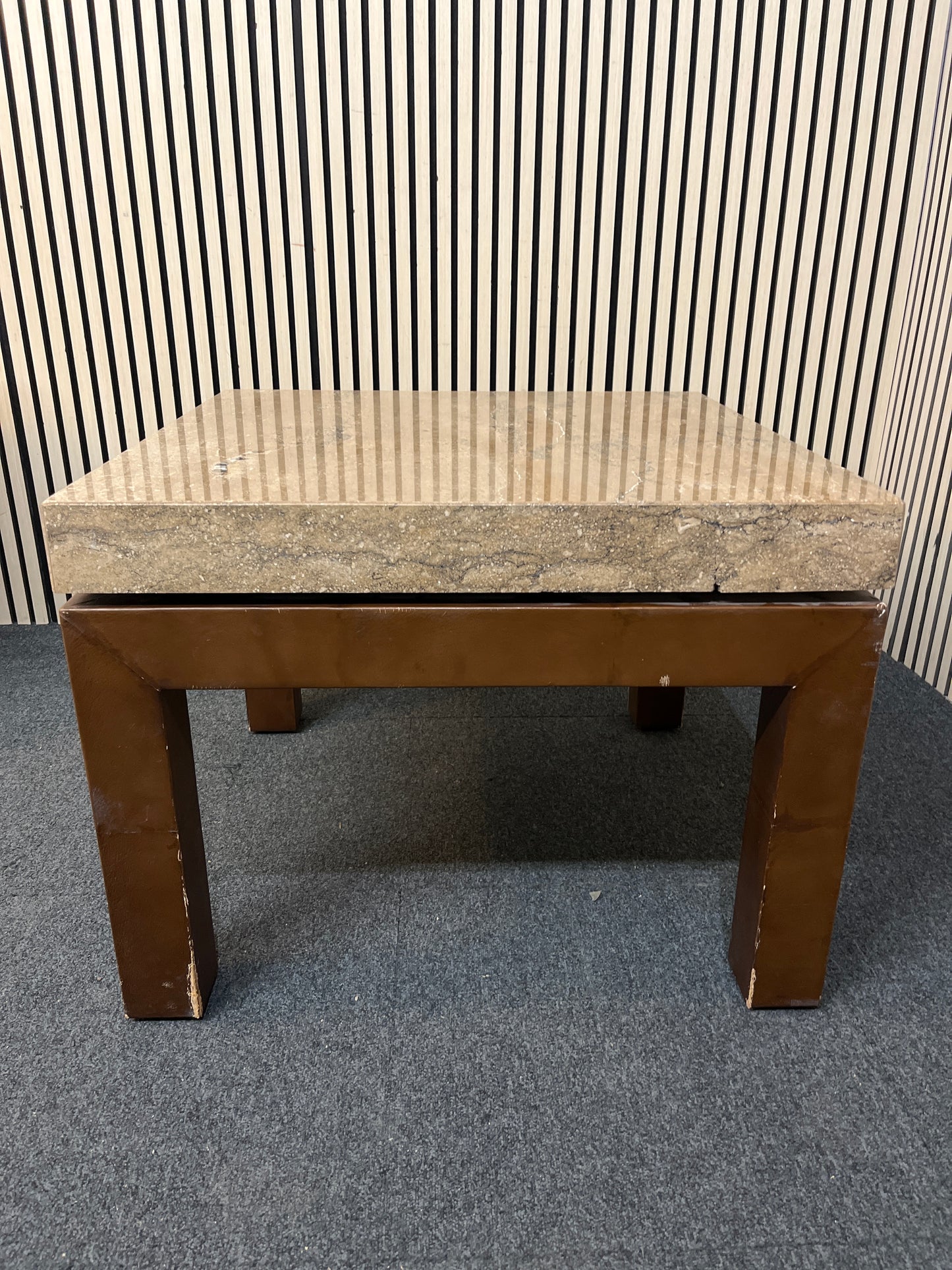 Low granite top square coffee table (H 72 x W 80 x D 68 cm)