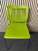 Switch Low chrome framed cafe chair with polyprop lime green seat and back 1425 2 image