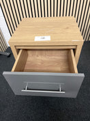 Switch Oak laminate and grey gloss 1 drawer bedside locker 2425 3 image