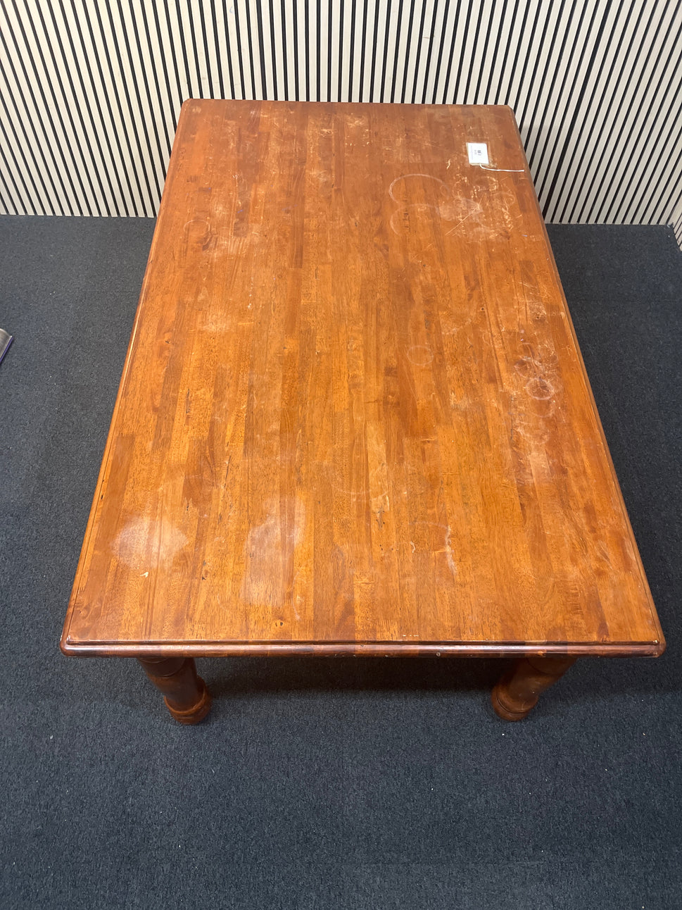 Hardwood dark stained large kitchen table (L 107 x W 184 cm)