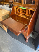 Traditional wooden bureau with glazed display top and three drawers, height 200 cm, width 82 cm, depth 47 cm  44791