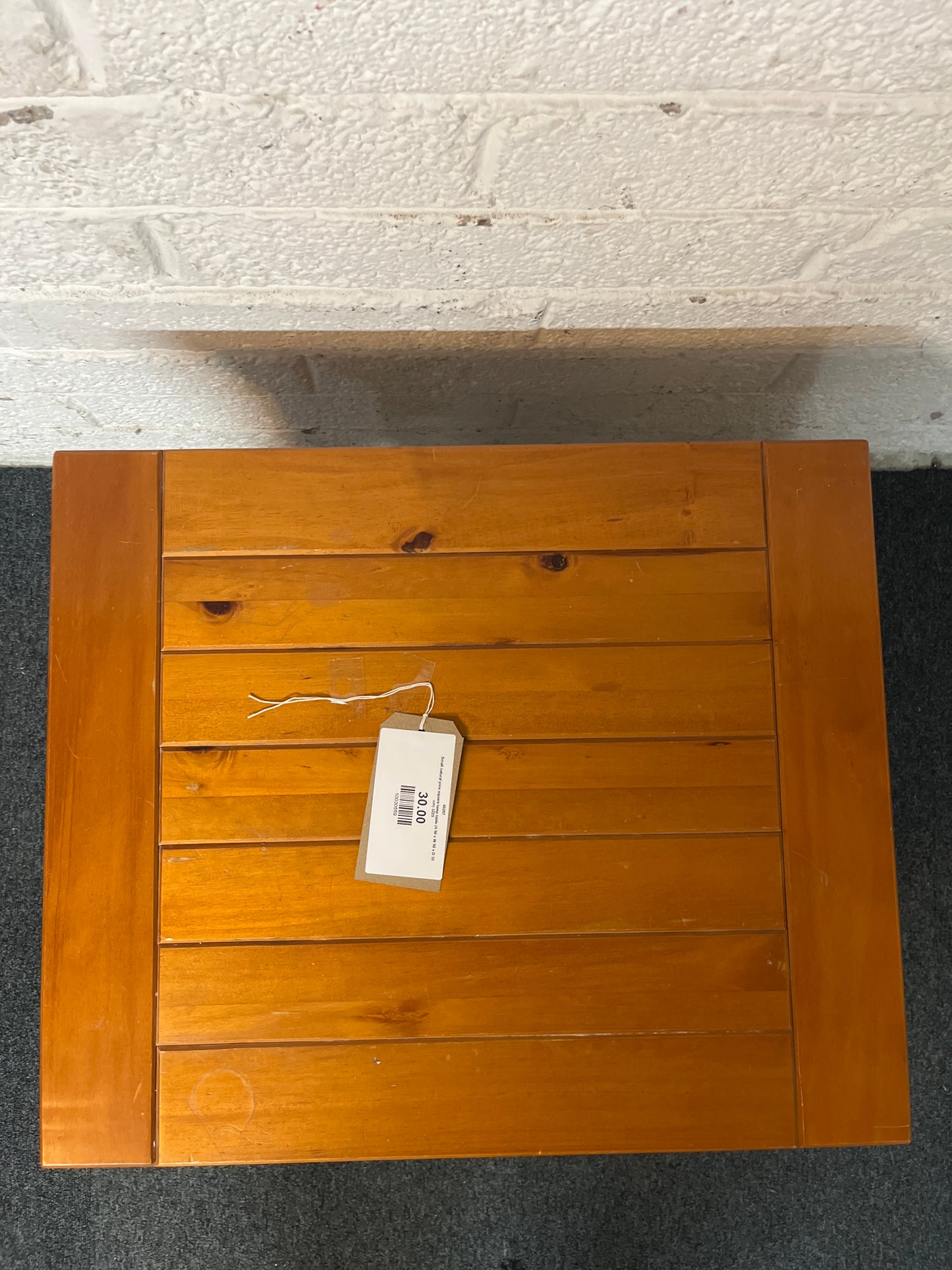 Small natural pine square lamp table (H 50 x W 50 x D 30 cm) 3225