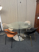 Switch Solid metal frame central base circular glass dining table (120cm dim) 3126 3 image