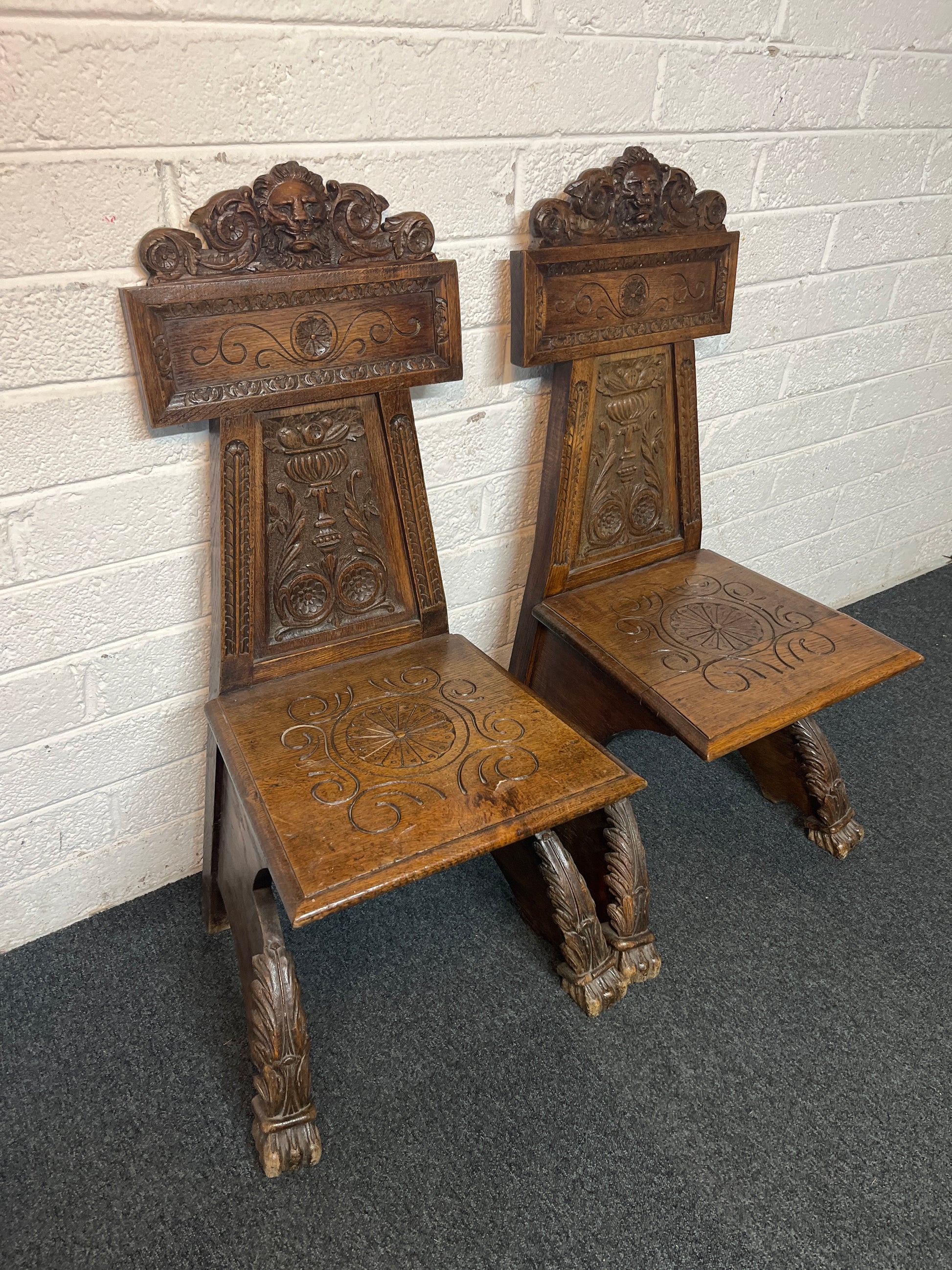 Ornate carved occasional kitchen chair (SET OF 2) 1325
