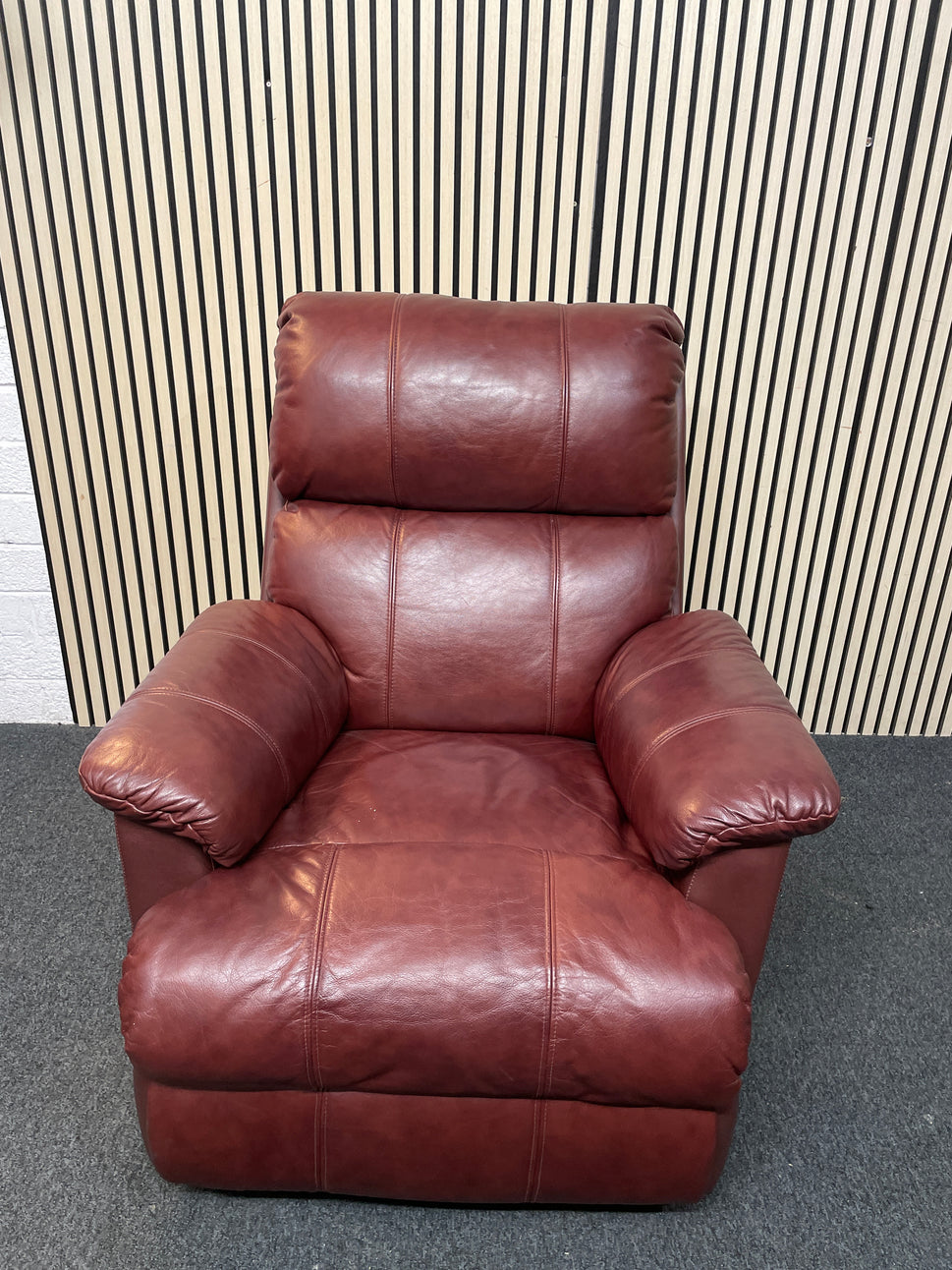 High back brown leather recliner armchair 1126