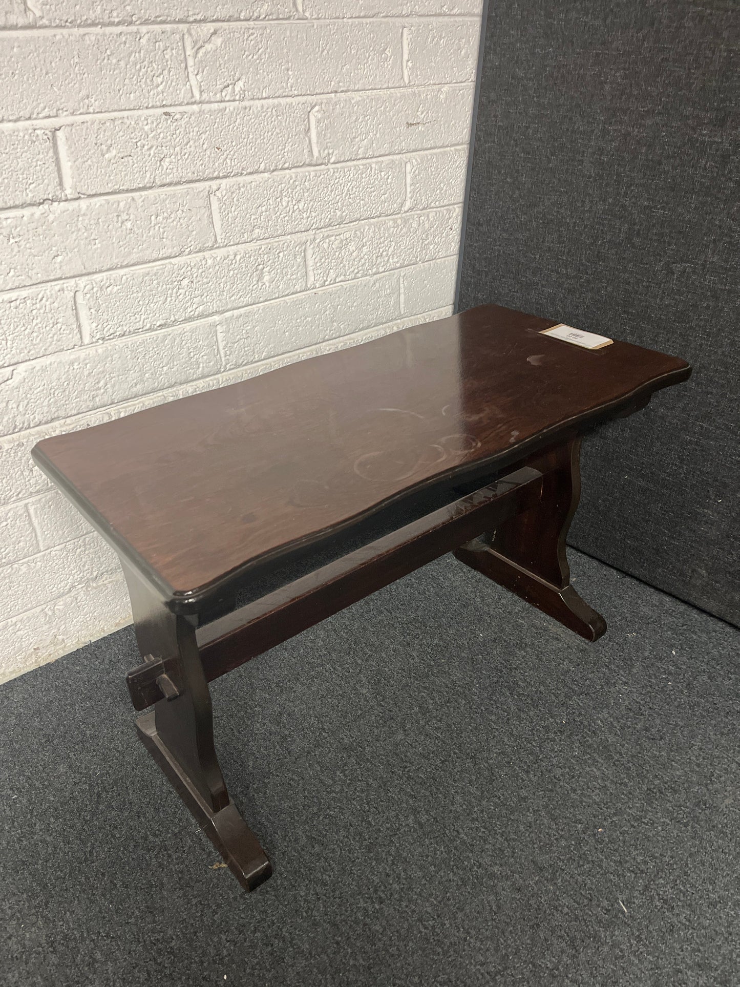 Ornate Dark wood pub side table  (H 570  x W 910 x D 450 mm) 2225