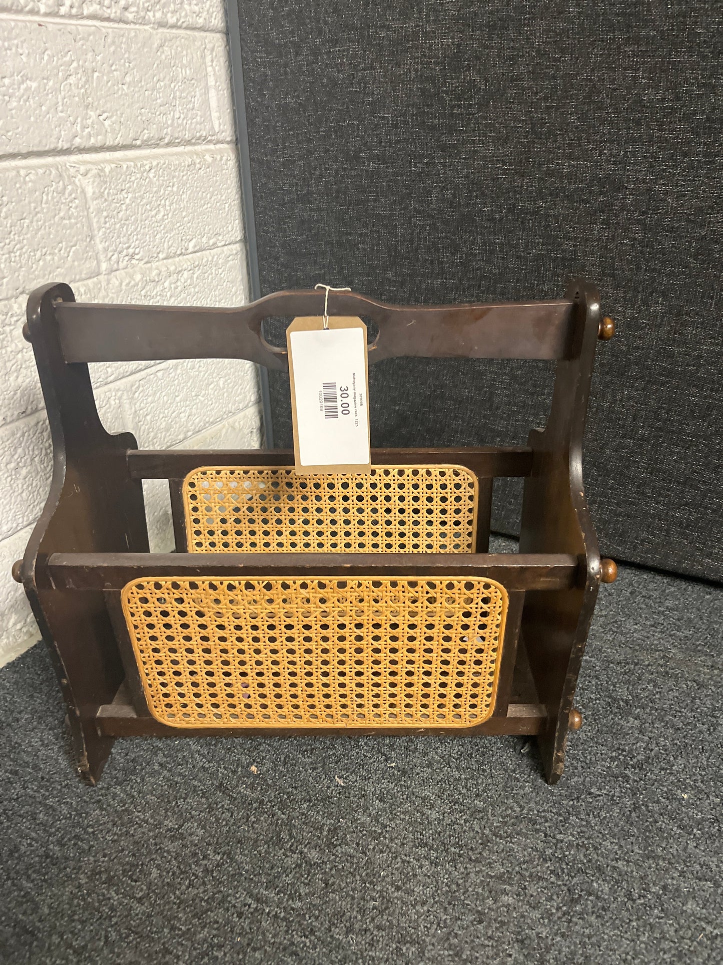 Mahogany magazine rack  1225