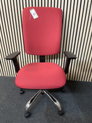 Switch Senza ergo 24hr ergonomic asynchro task chair with height adjustable arms - PASTEL RED FABRIC 2 image