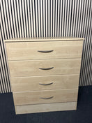 Switch Beech laminate 4 drawer chest of drawers  (H 105 x W 92 x D 54 cm) 2325 2 image