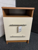 Switch Cream and maple laminate bedside locker with 2 drawers 1225 2 image