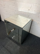 Switch 2 drawer glass bedside locker (cracked)  1325 3 image