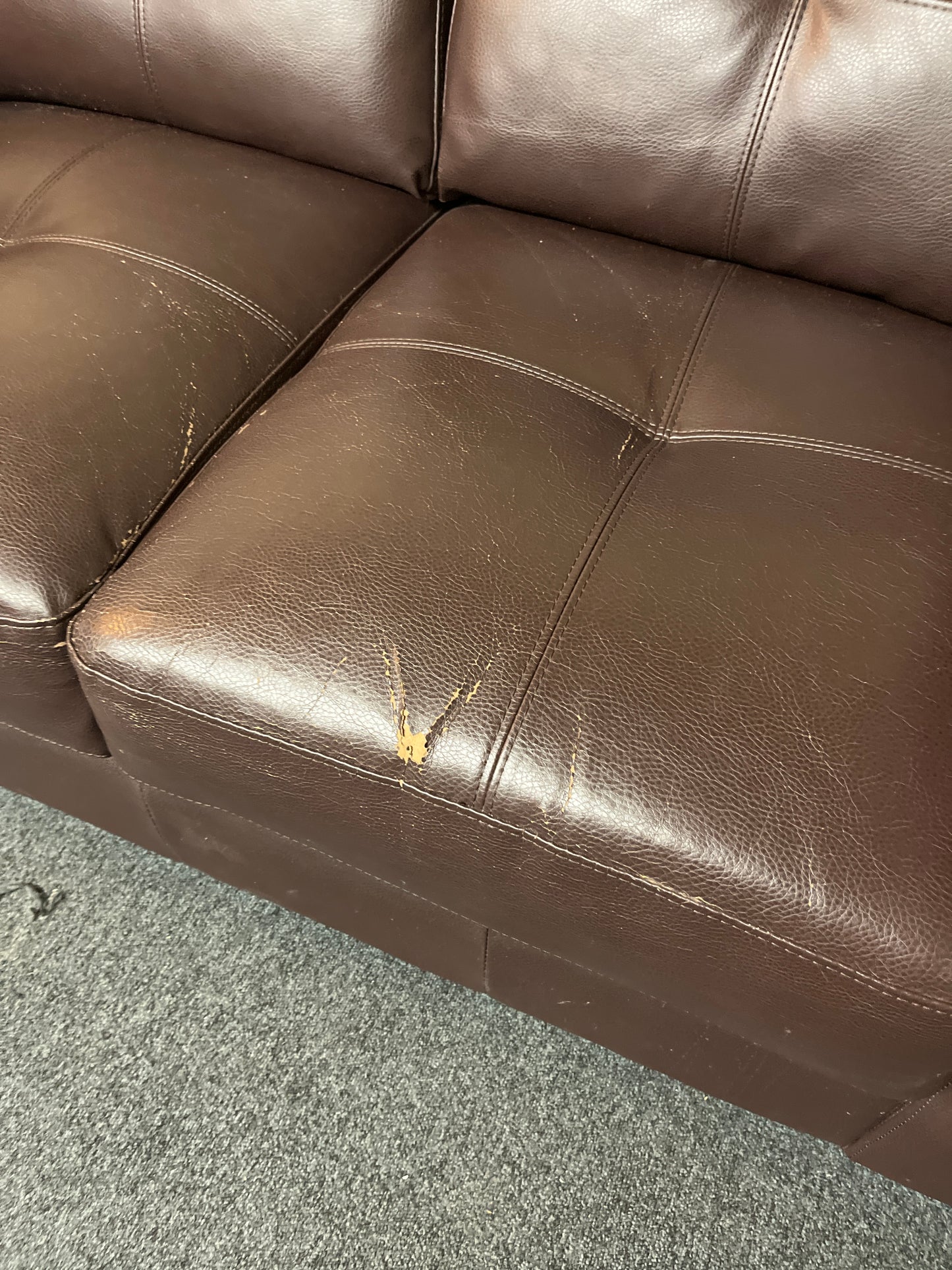 PU brown leatherette 2 seater sofa  1325