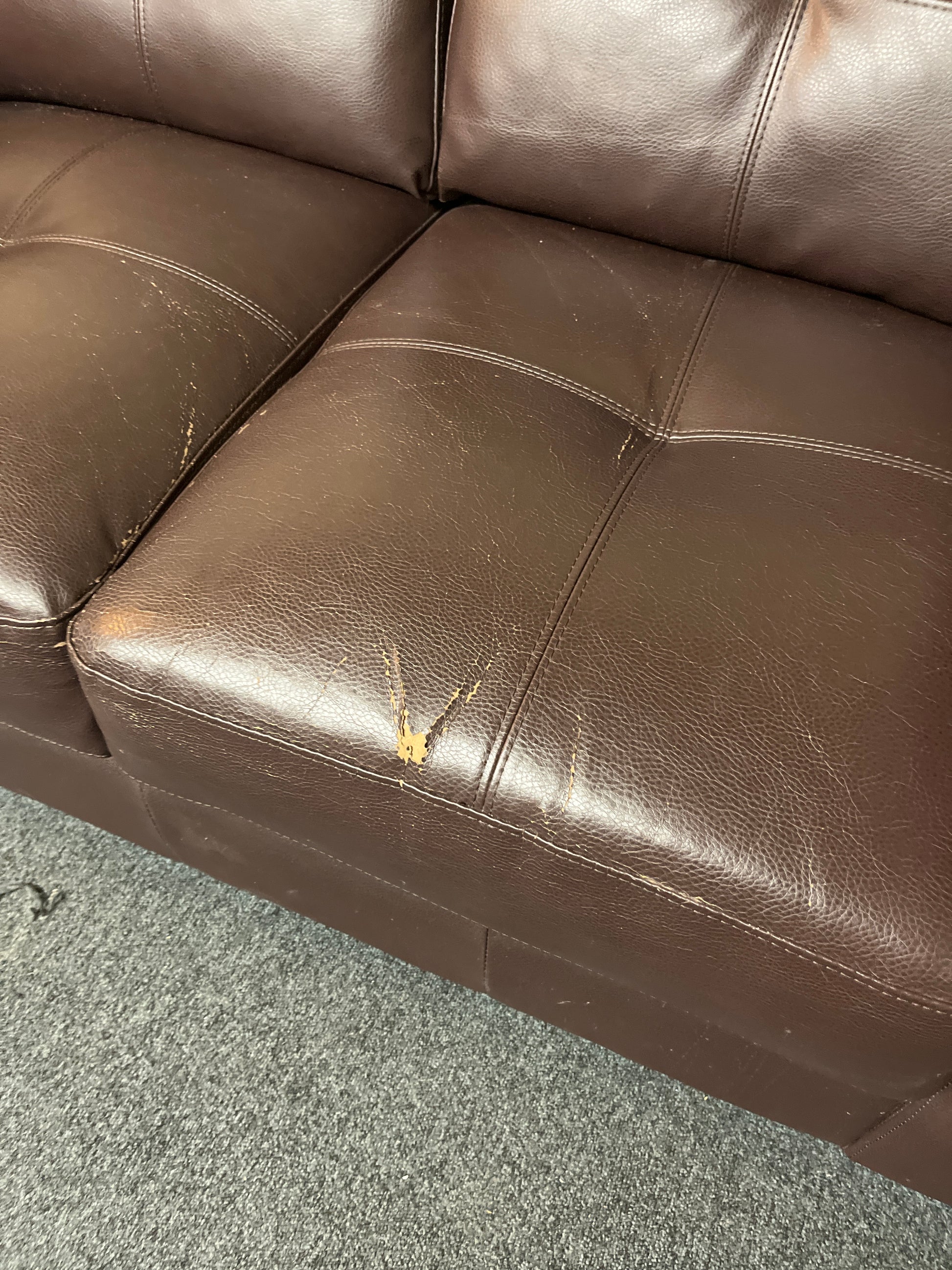 PU brown leatherette 2 seater sofa  1325