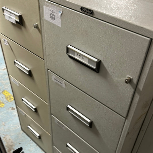 Tall 4 dwr fire proof filing cabinets 
FIRE RATED