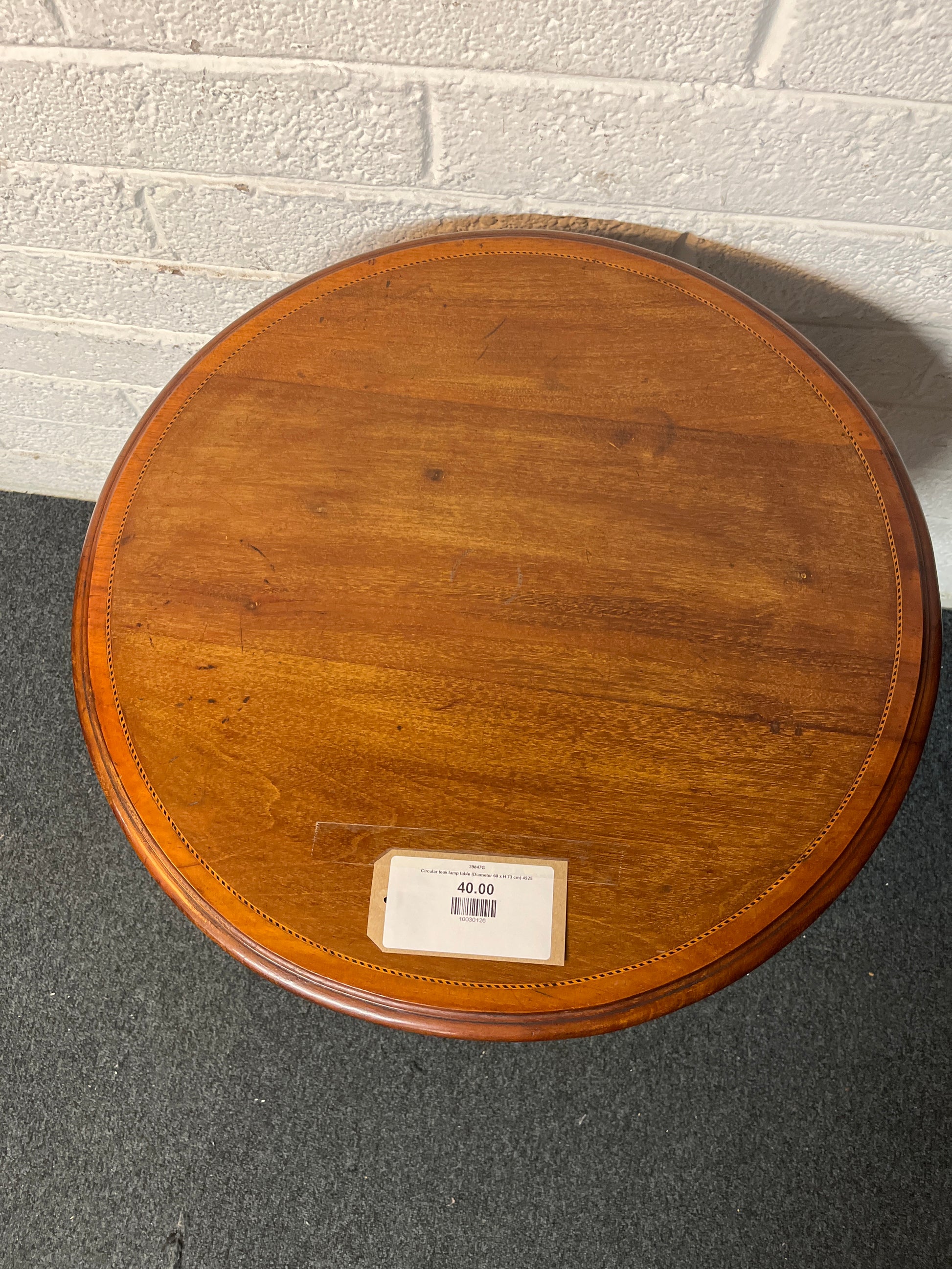 Circular teak lamp table (Diameter 60 x H 73 cm) 4925