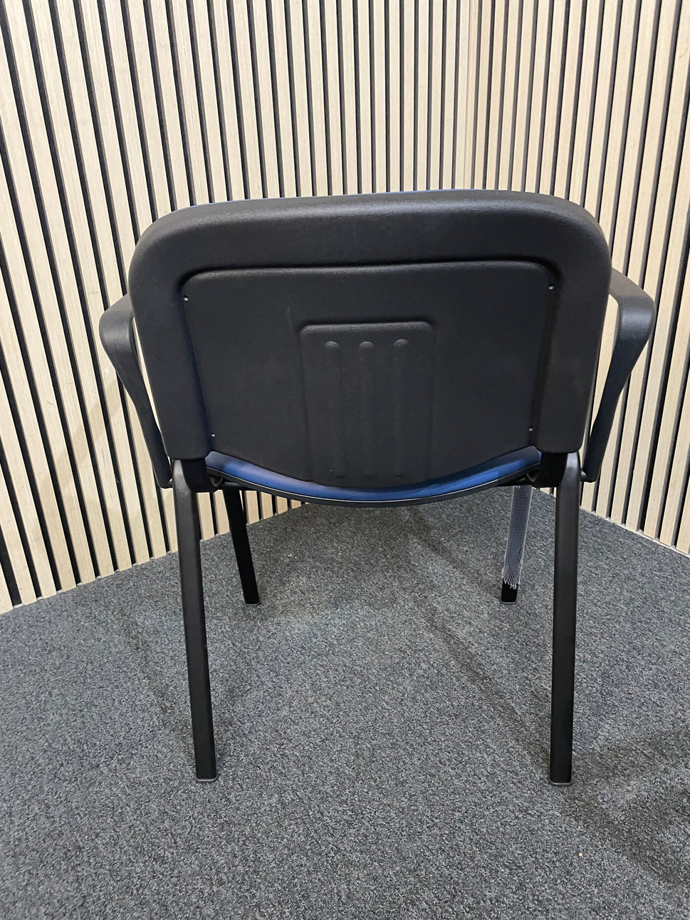 NEW Taurus Blue framed stacking meeting chair with blue vinyl seat and back. PRICE INC VAT.