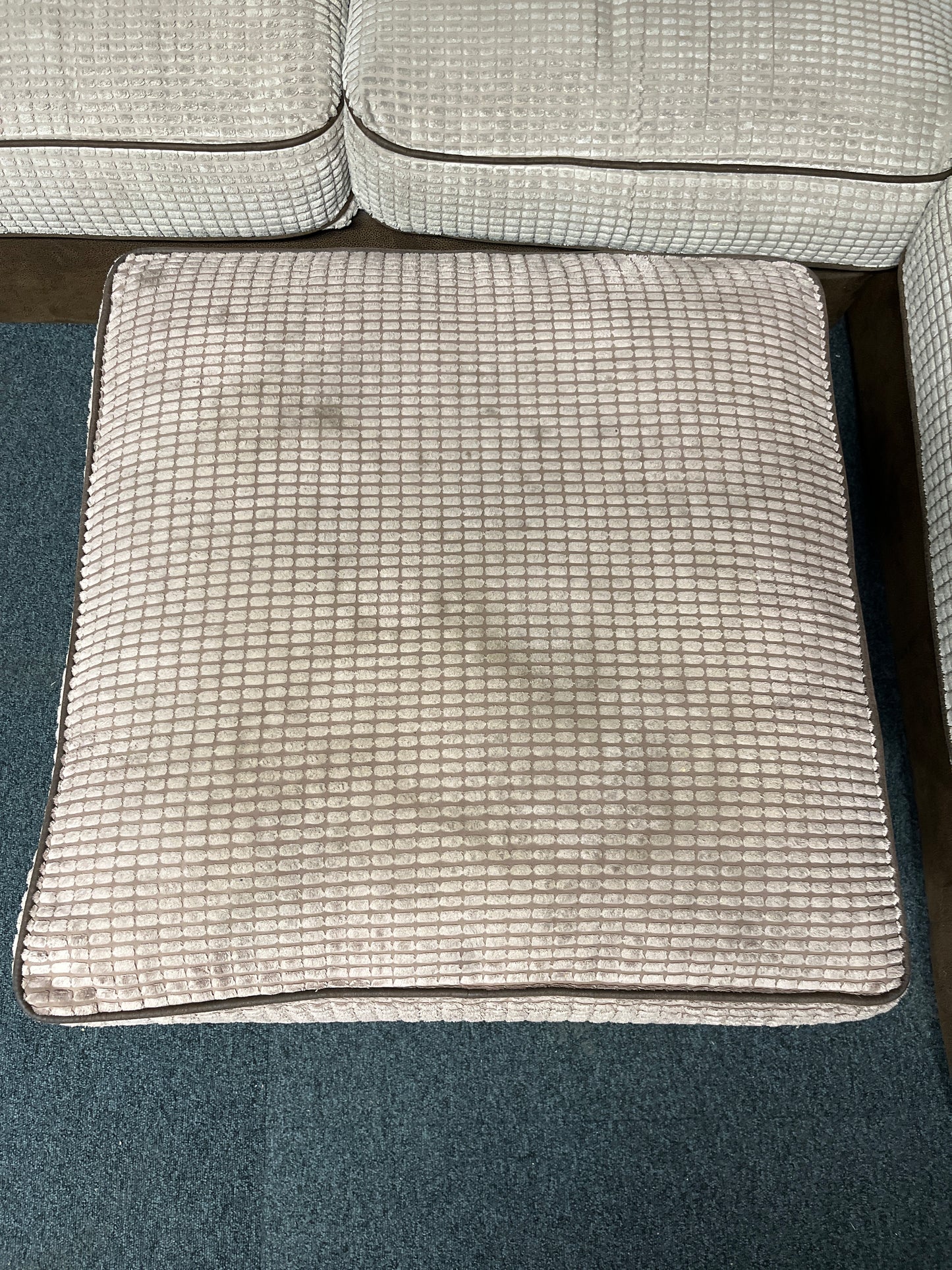 Large brown fabric L shape sofa suite 2225