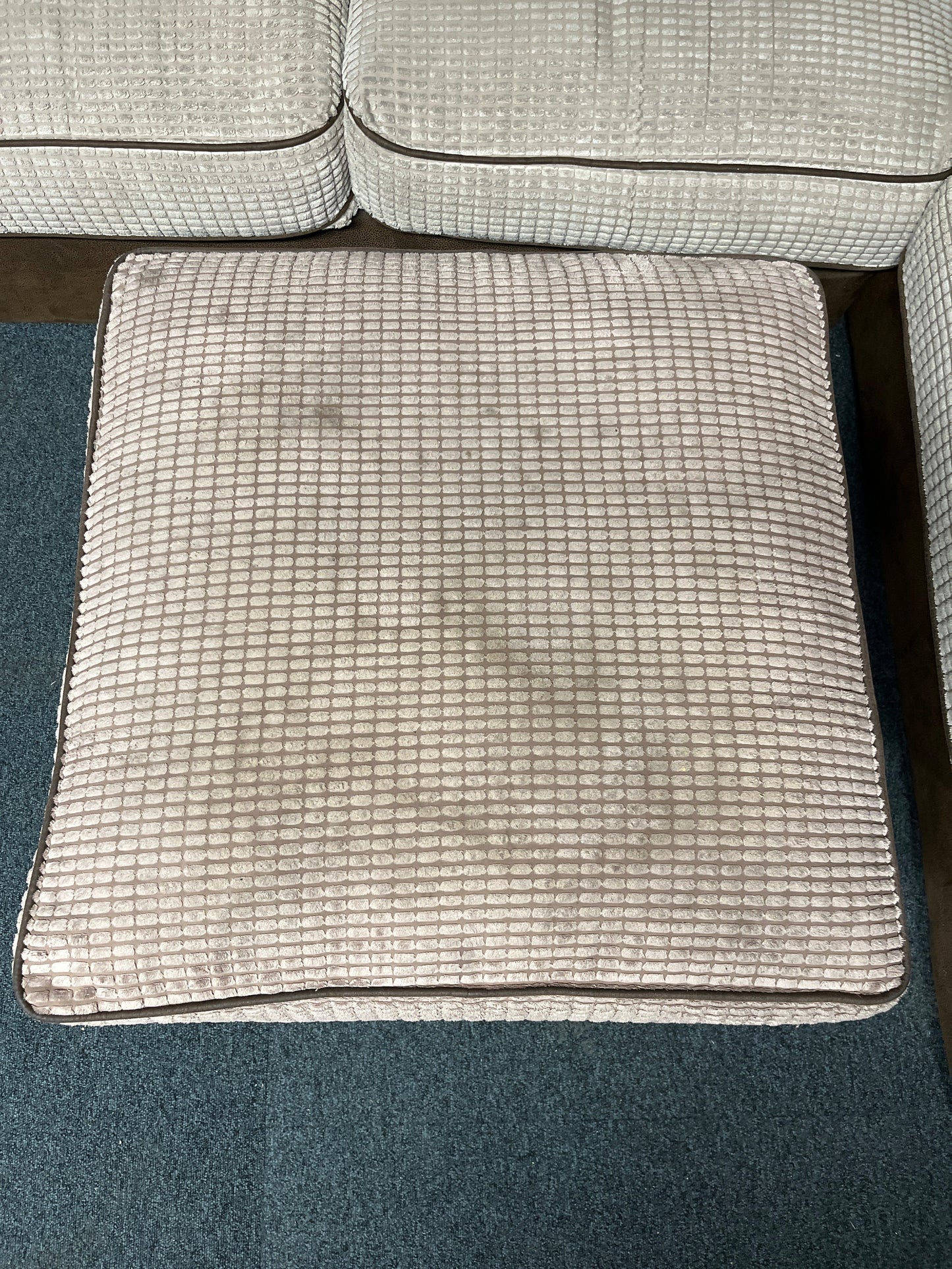 Large brown fabric L shape sofa suite 2225