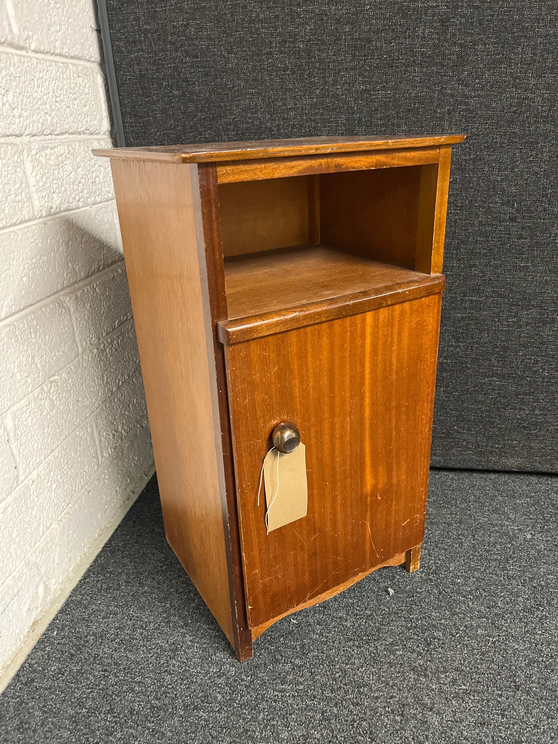 Teak 1 shelf 1 drawer bedside locker  1225
