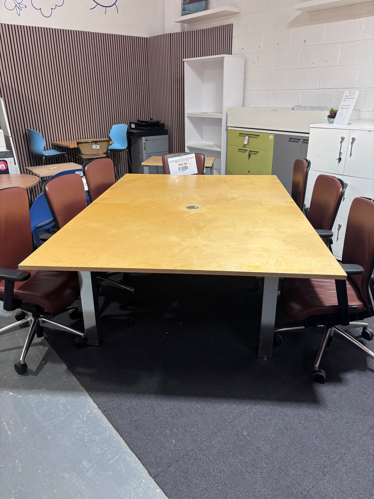 Large beech Meeting Table Second Hand  2400*1600