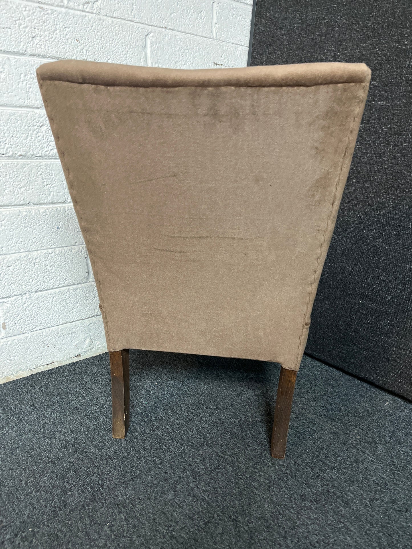Retro brown fabric bedroom chair 1225