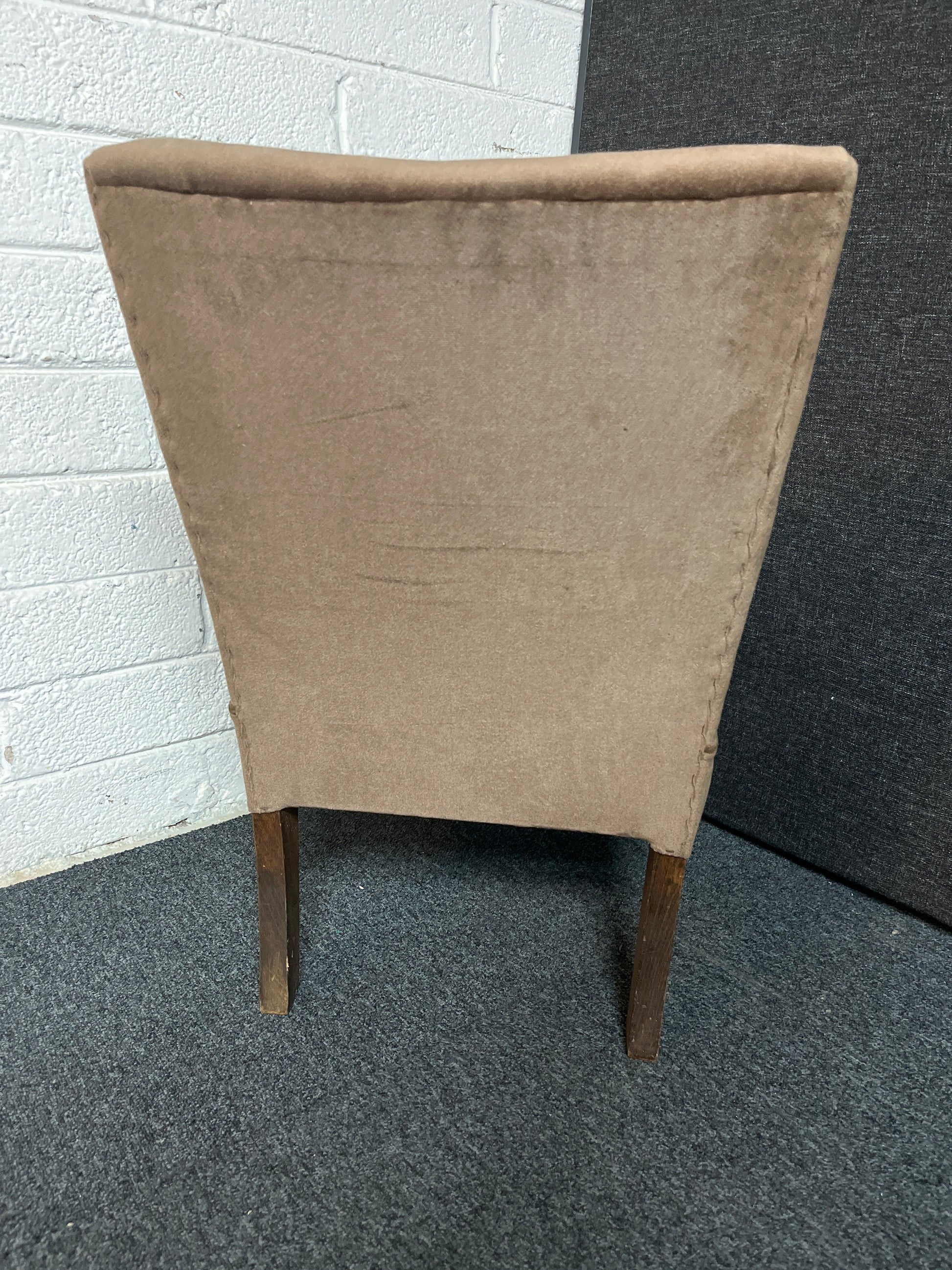 Retro brown fabric bedroom chair 1225