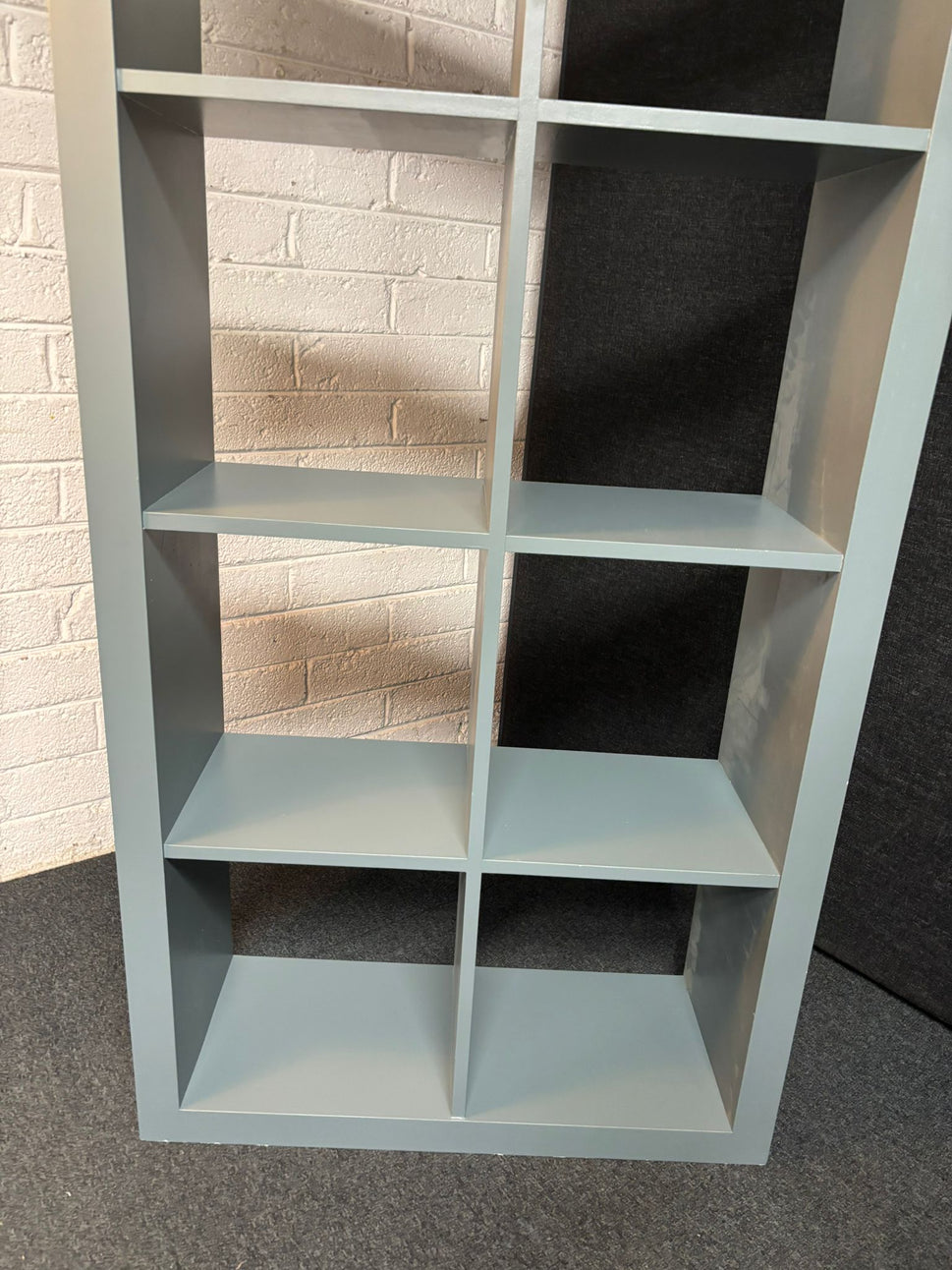 Large solid wood 8 section sage green painted bookcase 1800Hx900W*330D 2225
