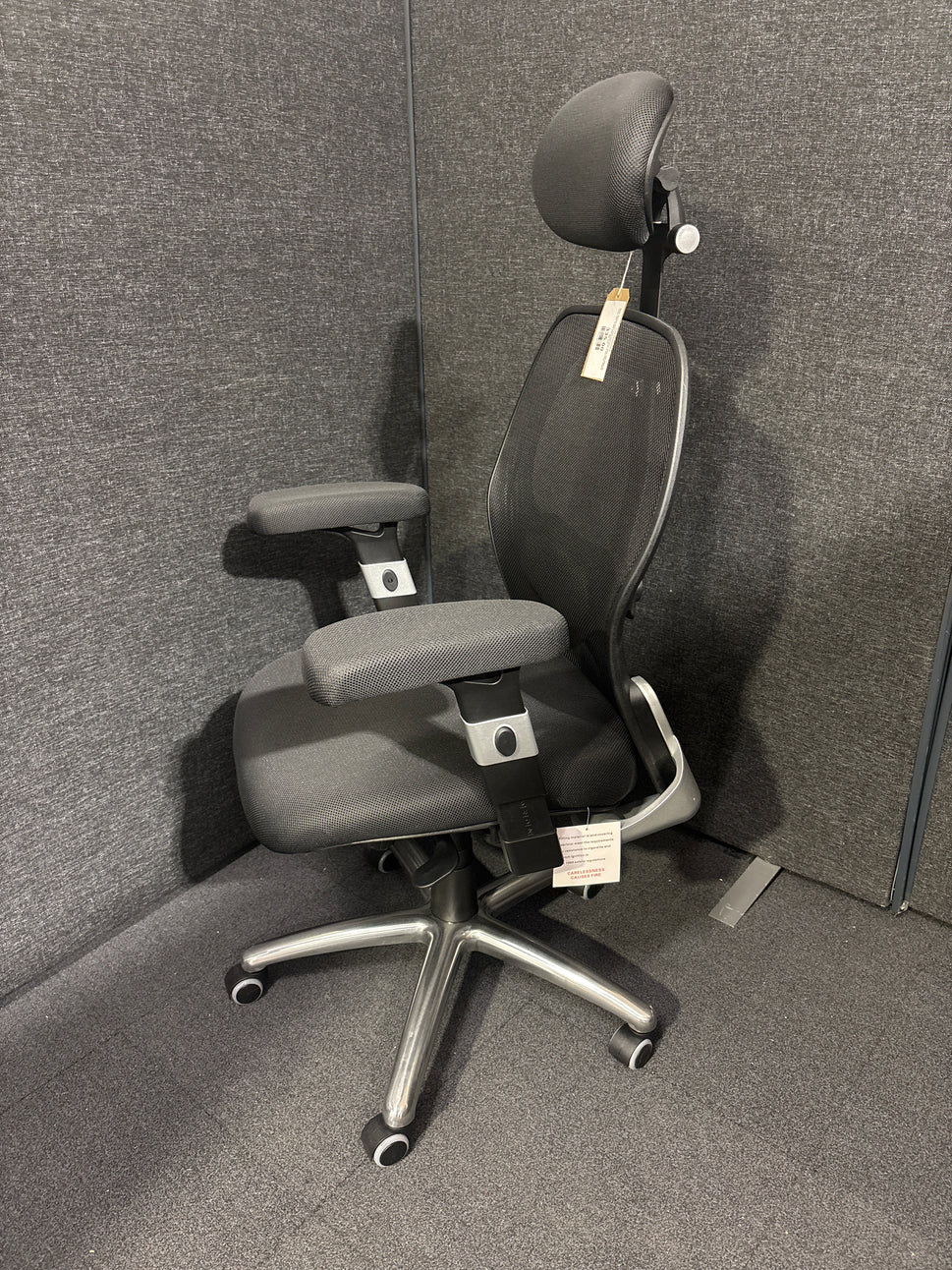NEW Sandro mesh back executive chair with black air mesh seat, height adjustable arms, 5 star base. PRICE INC VAT