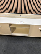 2 sliding door low white storage unit (H 60 x W 180 x D 44 cm)