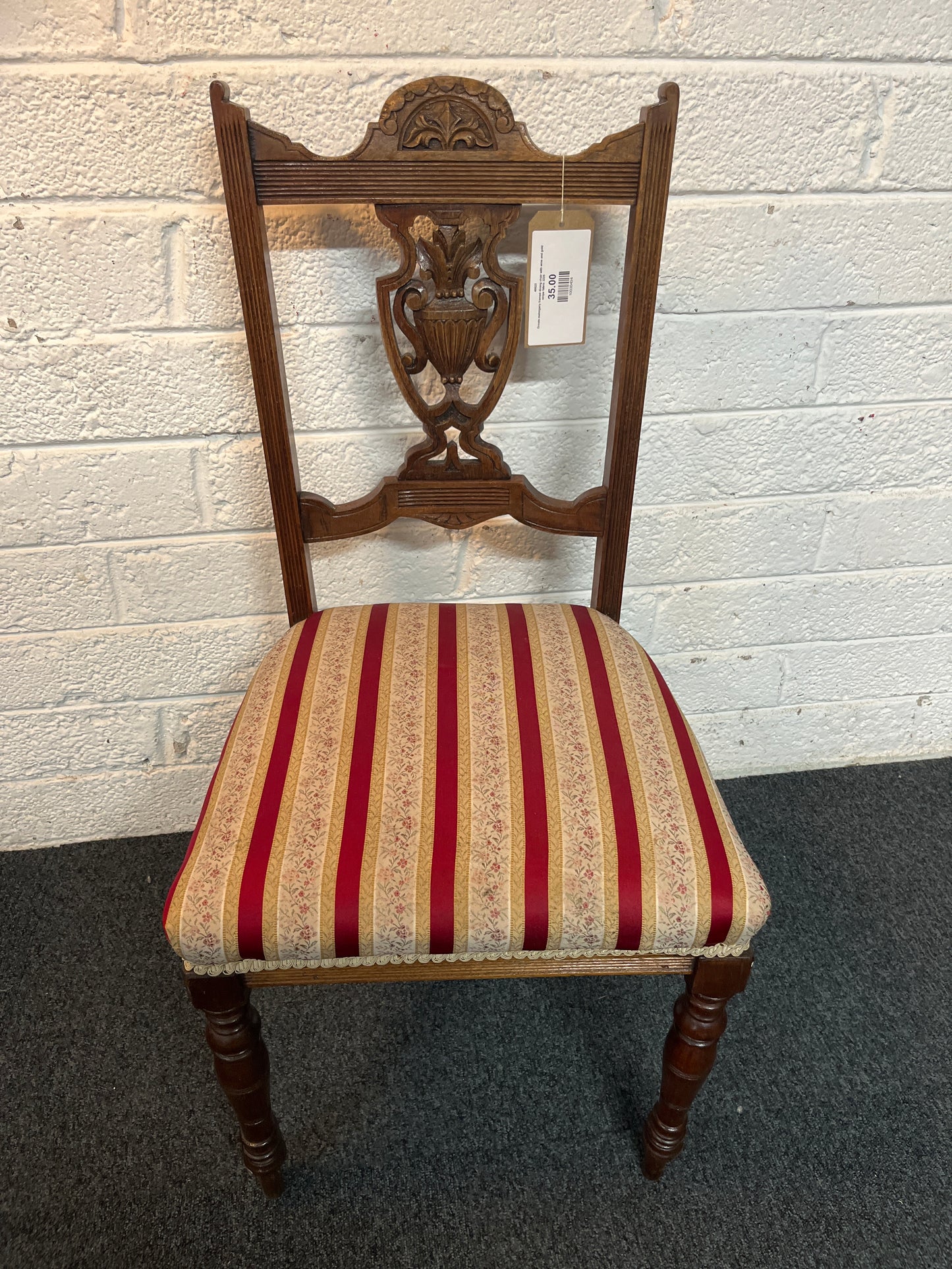 Ornate mahogany framed dining chair bundle (X 4)